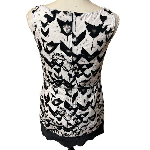 Jil Sander Navy Black/White Abstract Fit n Flare Sleeveless Mini Dress - 38 / 8 - Picture 2 of 10